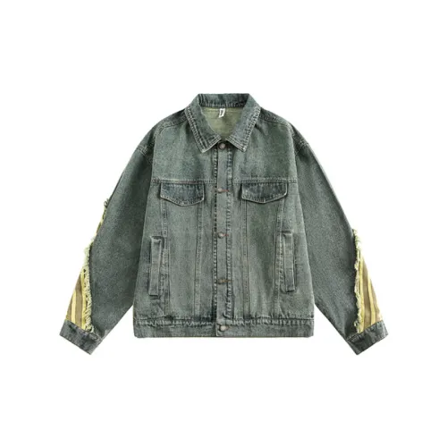 High Street Trendy Color Contrasted Design Casual Denim Patched Jacket