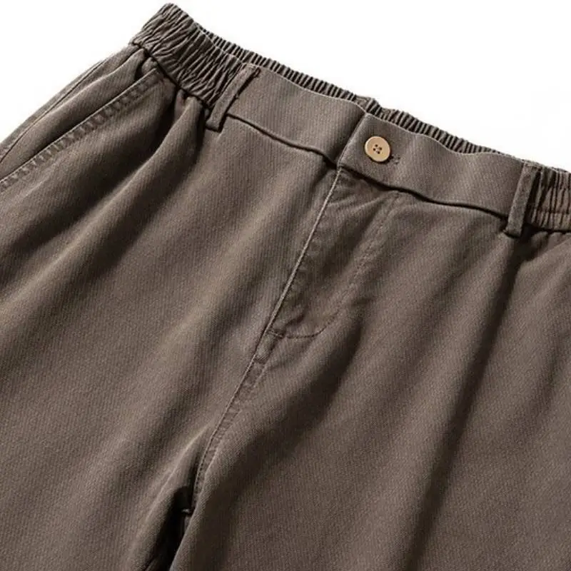 Breathable Loose Blended Synthetic Fabrics Casual Pants-3