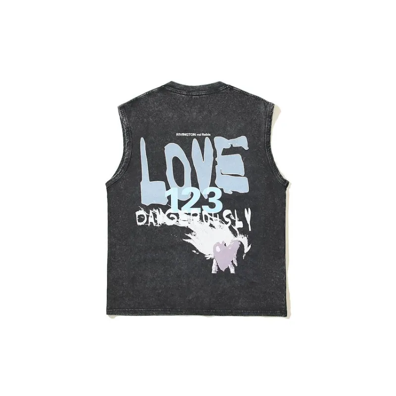 Retro Washed Distressed Vest-1