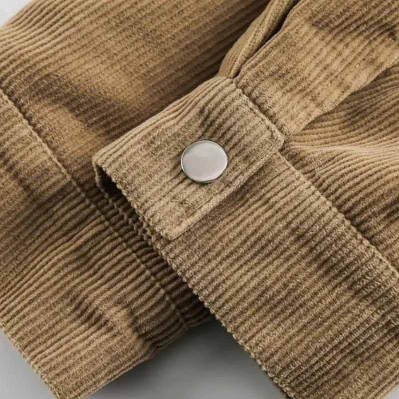 Retro Fashionable Loose Corduroy Jacket-5