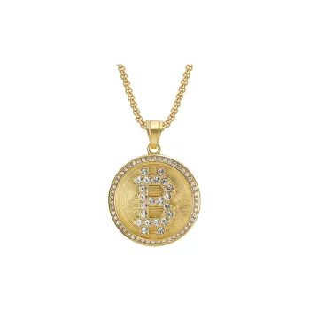 Hip Hop Gold Plated Bitcoin Pendant