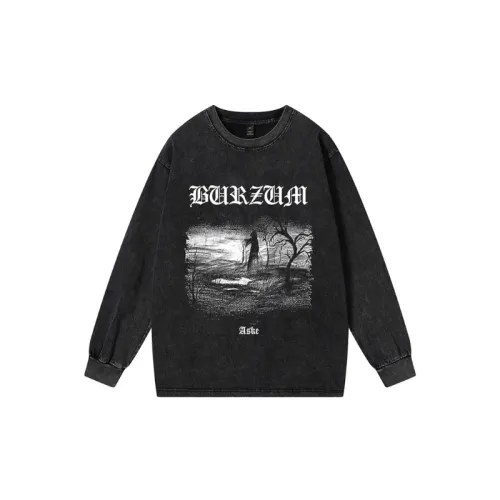 Street Retro Design Sense Distressed Washed Distinctive Round Neck Instagram Loose Sweatshirt