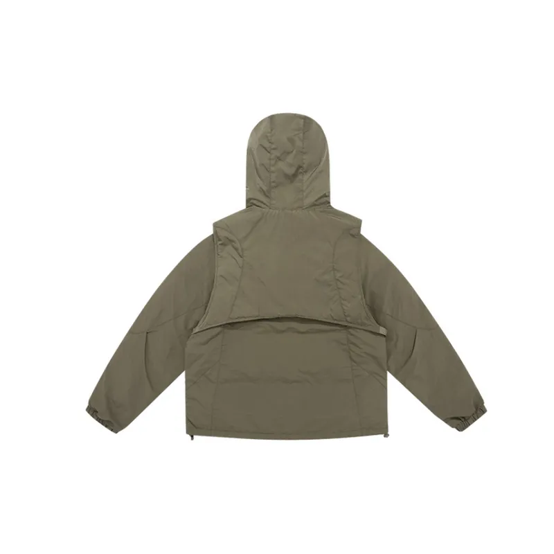 Fashionable Simple White Duck Down Jacket-5