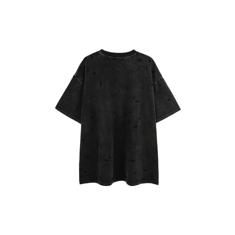 Washed Loose Combed Cotton T Shirt-4