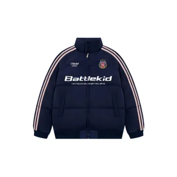 Sporty Embroidery Blended Synthetic Fabrics Quilted Jacket