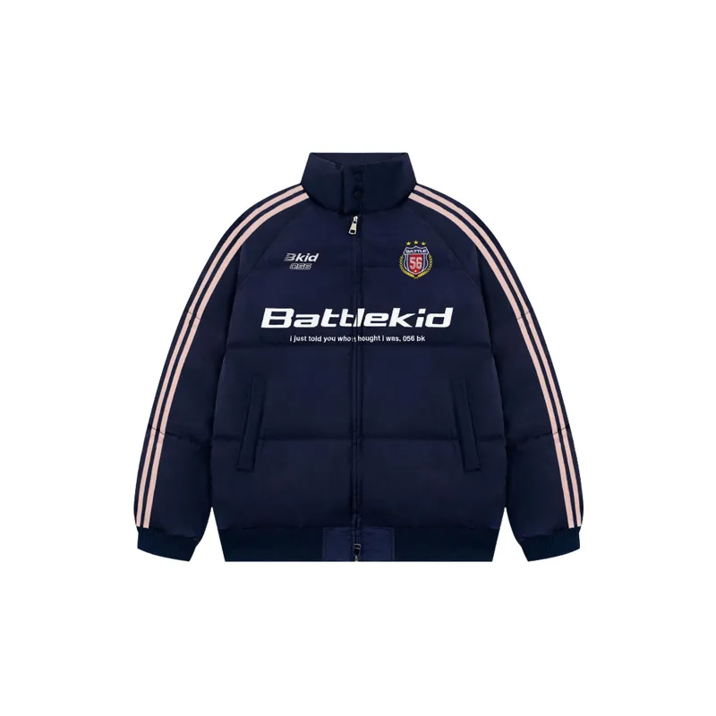 Sporty Embroidery Blended Synthetic Fabrics Quilted Jacket-8