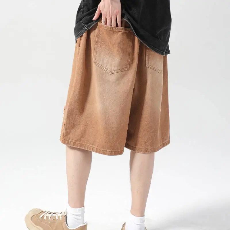 Fashionable Ripped Denim Shorts-7