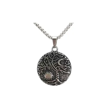 Creative Tree Of Life Sun Moon Retro Style Pearl Necklace