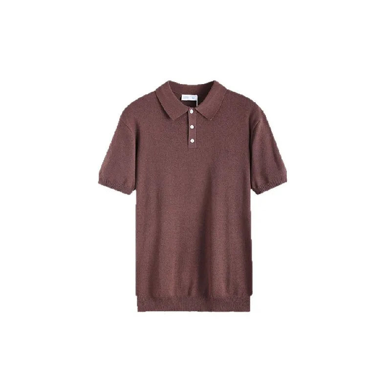 Casual Plain  Ice Silk Polo-0