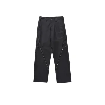 Casual Straight Zipper Design Trousers