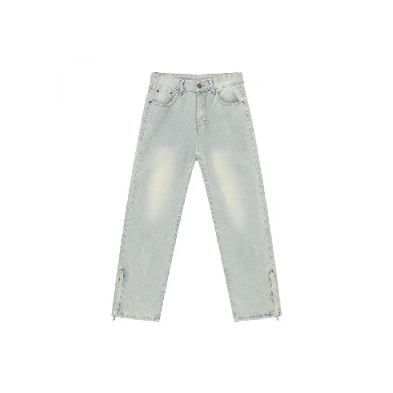 Retro Loose Straight Leg Jeans-0