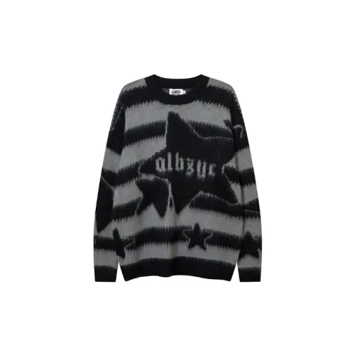 Hip hop Retro Contrast Color Striped Street Loose Lazy Style Color matching Knitted Sweater