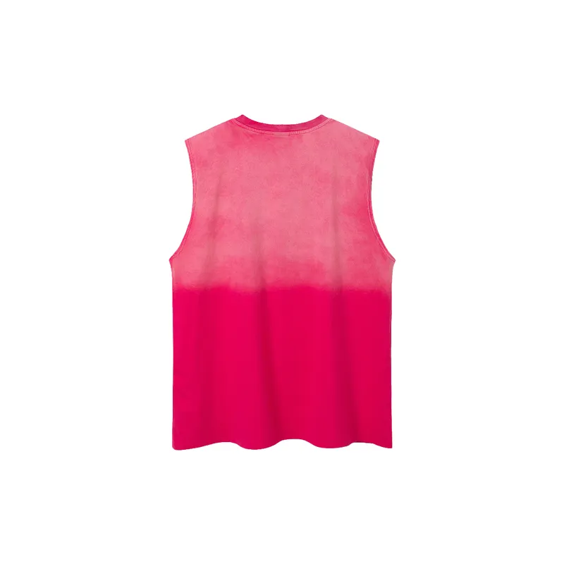 Rose Town Retro Letter Printed Short Sleeve Vest-4