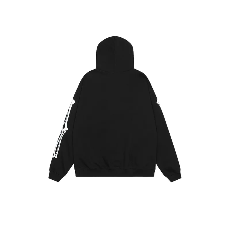 Loose Skull Print Hoodie Jacket-1