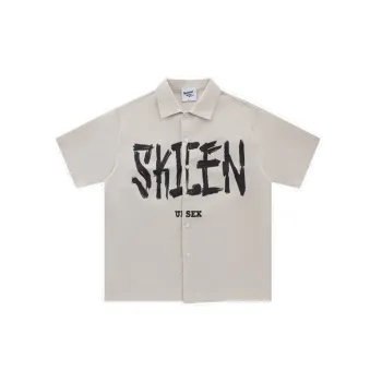 Retro Letter Cool Silk Cotton Shirt