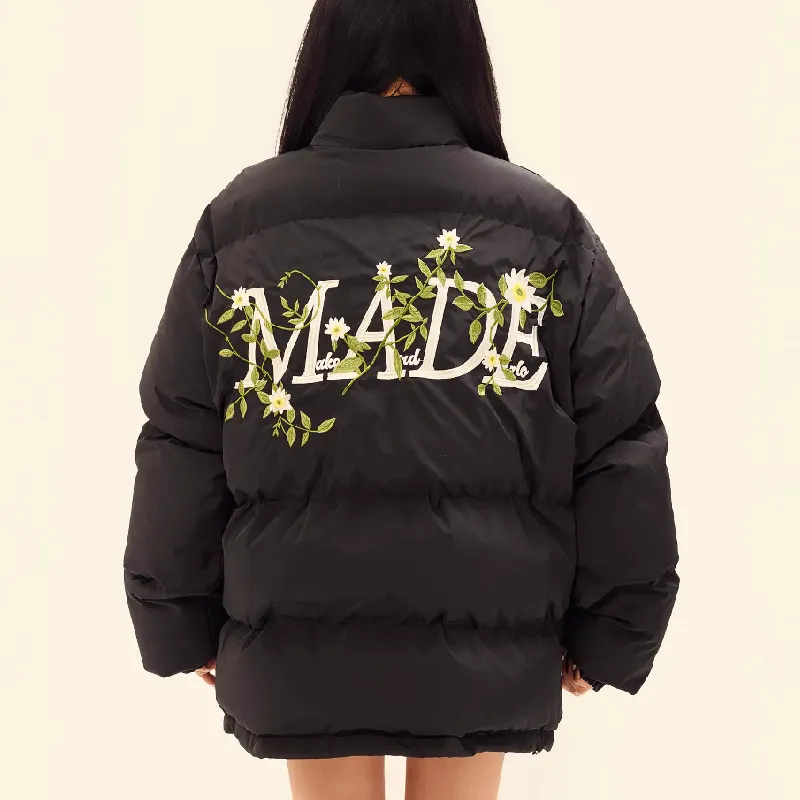 Fashionable Embroidery Polyester Quilted Jacket-2