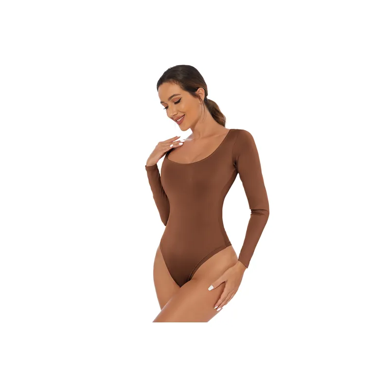 Glamorous Plain Polyester Bodysuit Women-6