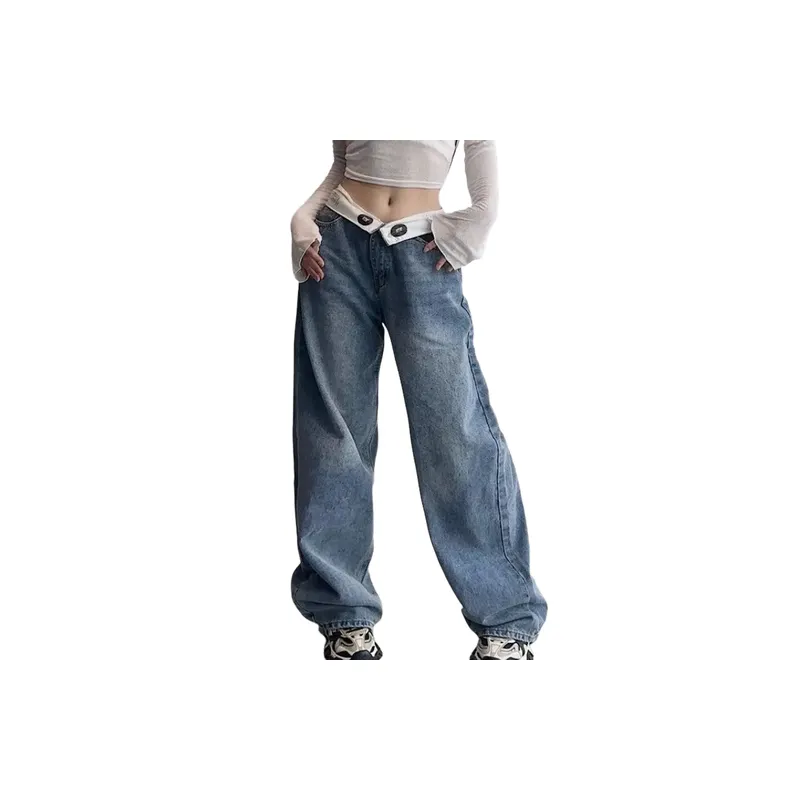 Retro Loose Jeans Women-0