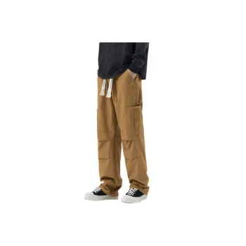 Loose Paratrooper Pleated Casual Straight Pants