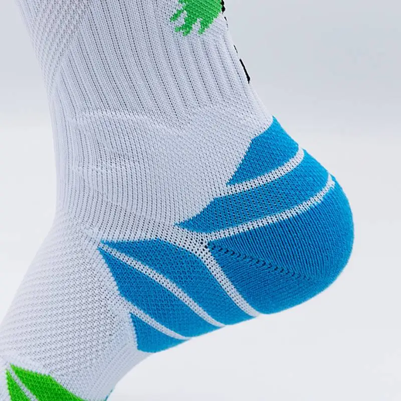 Contrast Color Sporty Polyester Mid Calf Sock-6