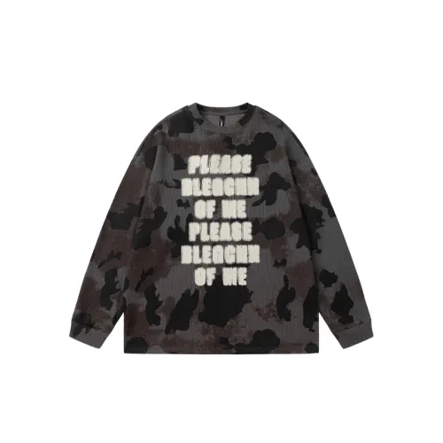 Letter Print Camouflage Crewneck Sweatshirt