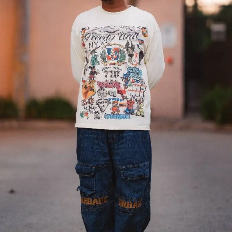 Oversize Graffiti Long Sleeved T Shirt-5