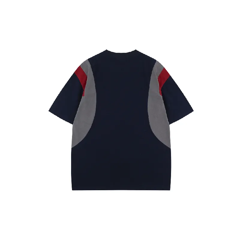 Casual Contrast Color Cotton T Shirt Unisex-3