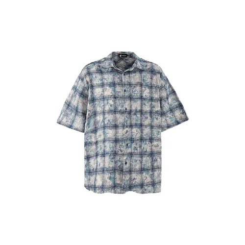 Loose Plaid Cotton Blended Fabric Shirt Unisex
