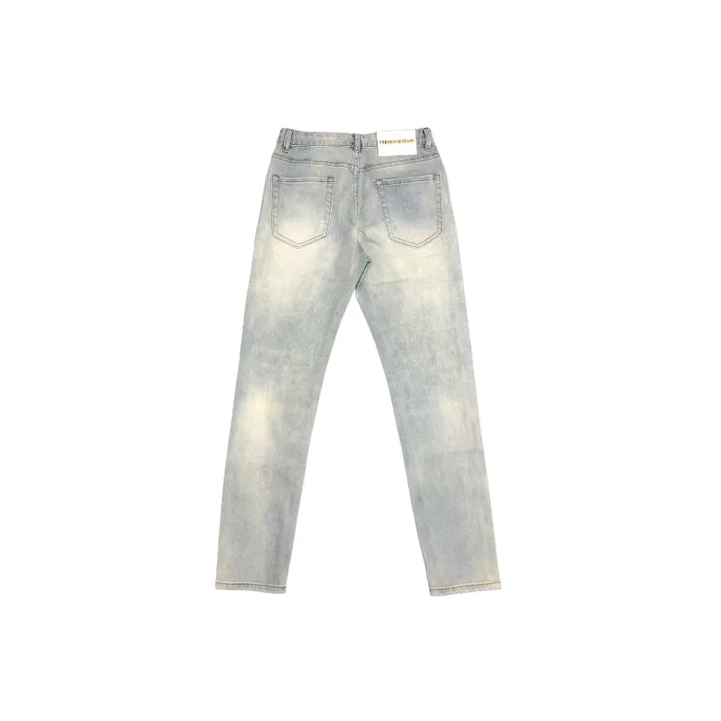 Retro Glitter Denim Casual Pants-1