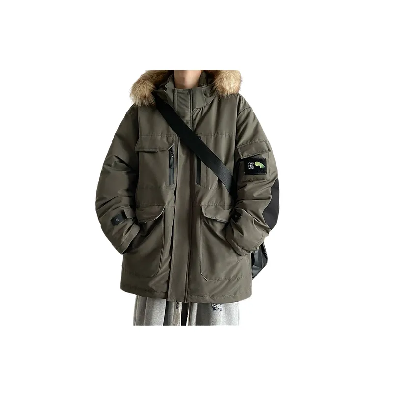 Warming Simple Blended Synthetic Fabrics Quilted Jacket-4