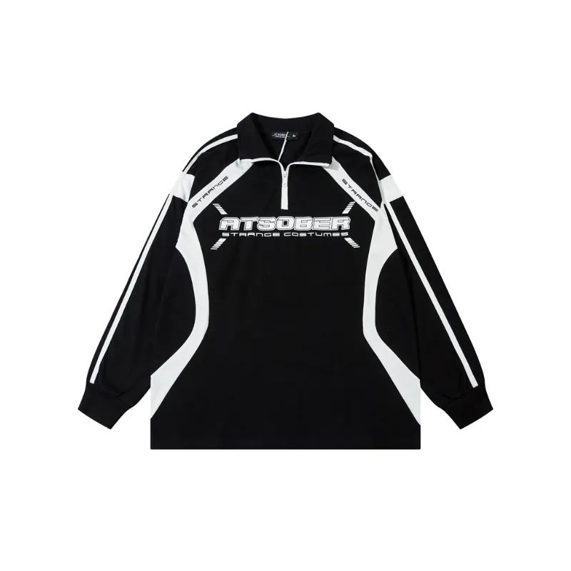 Hip Hop Casual Long Sleeve Polo Shirt
