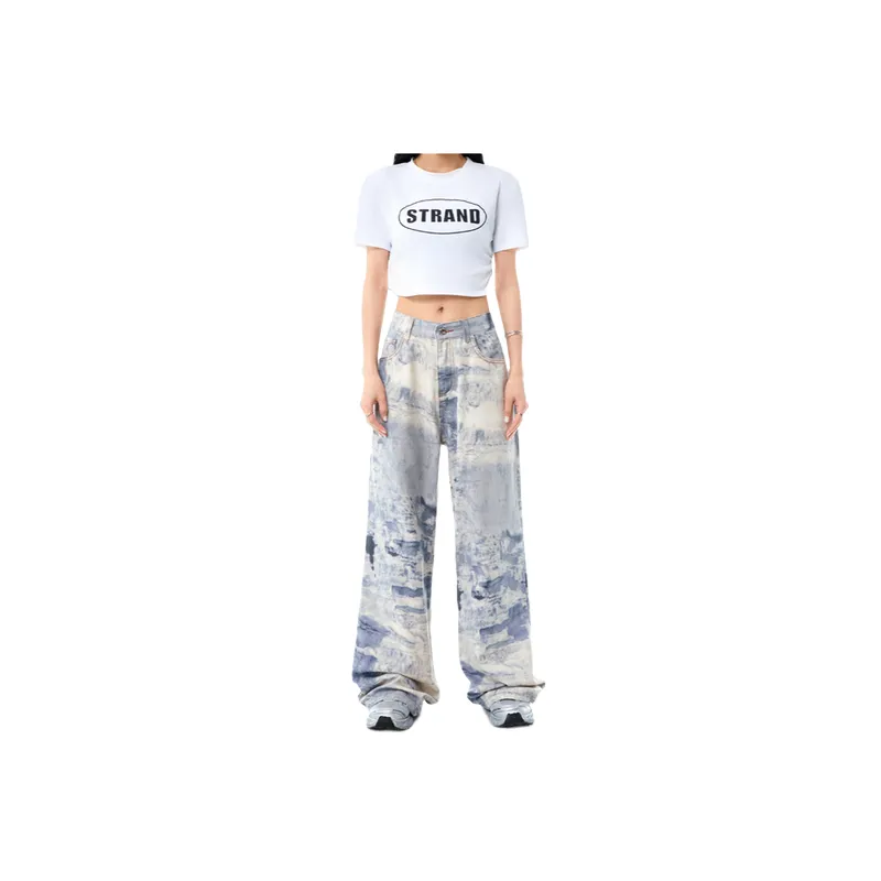Retro Distressed Tie Dyed Jeans-2