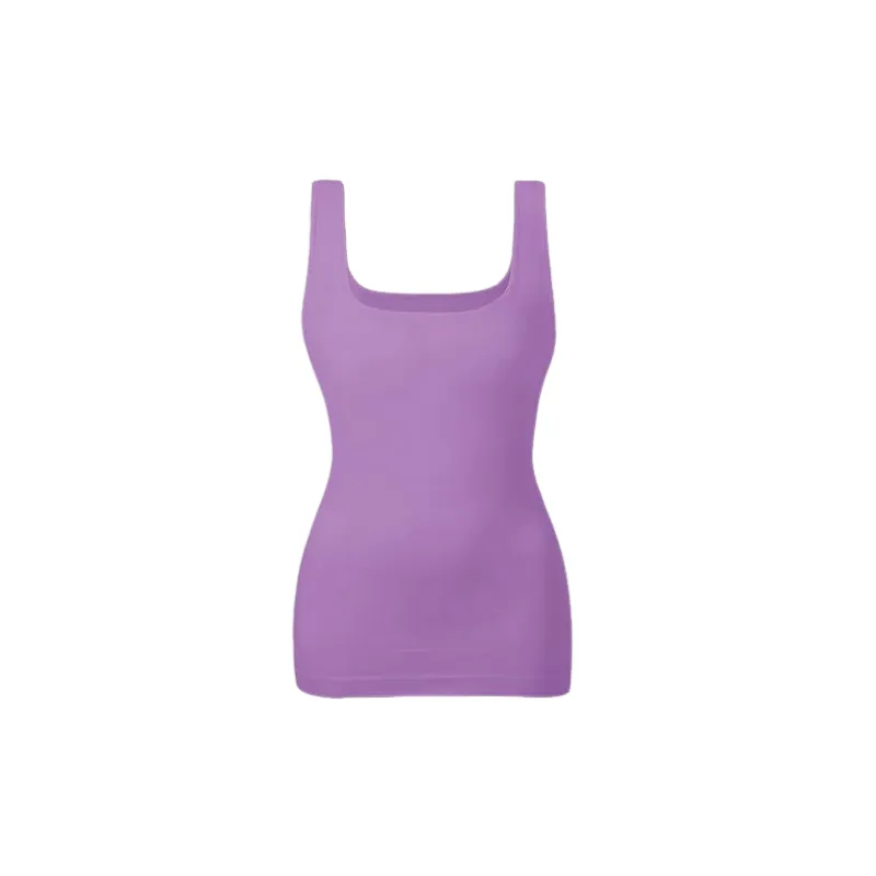 Simple Plain Milk Fiber Vest Women-4