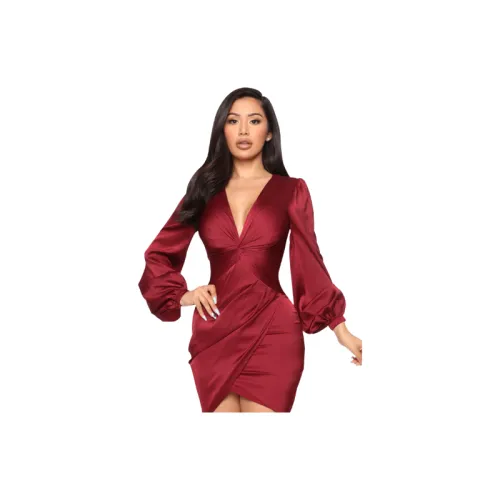 Sexy Plain Satin Dress Women