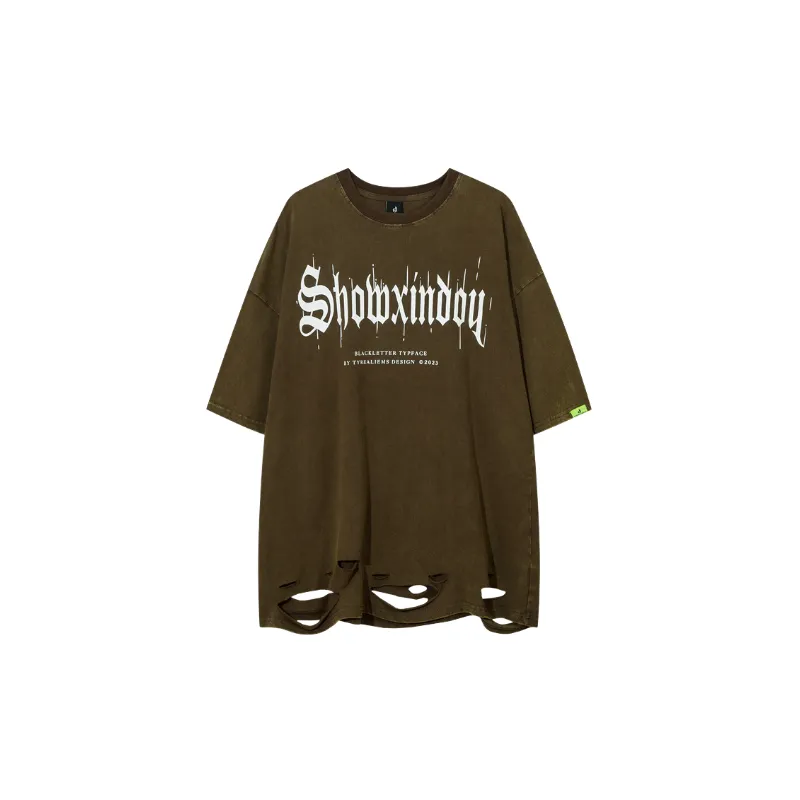 Street Loose Cotton Blended Fabric T Shirt-2