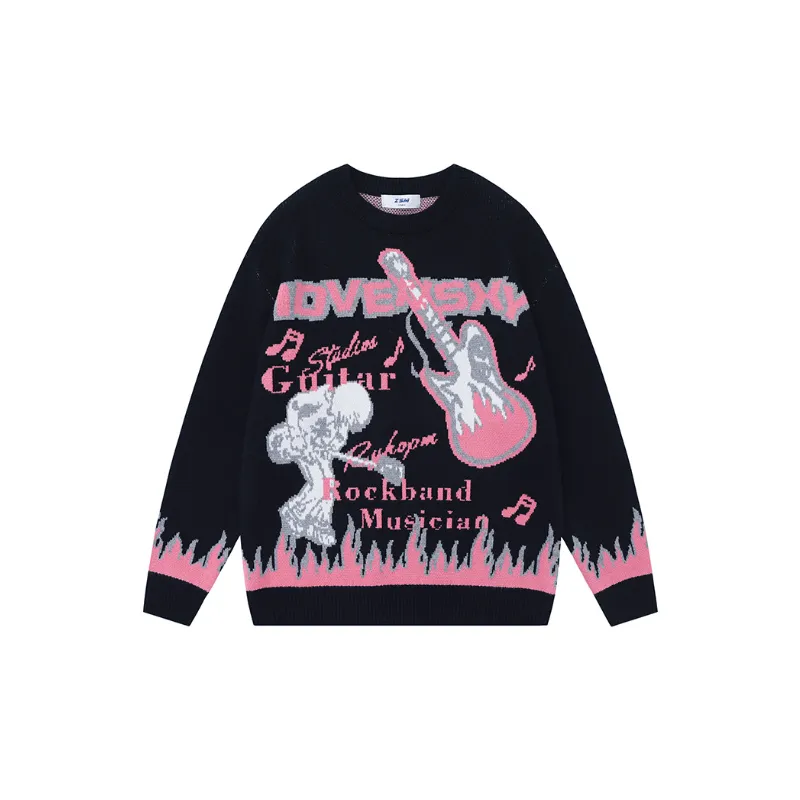Funky Retro Loose Sweater-0