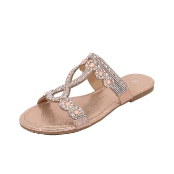 Fashionable Rhinestone Beach Sandals