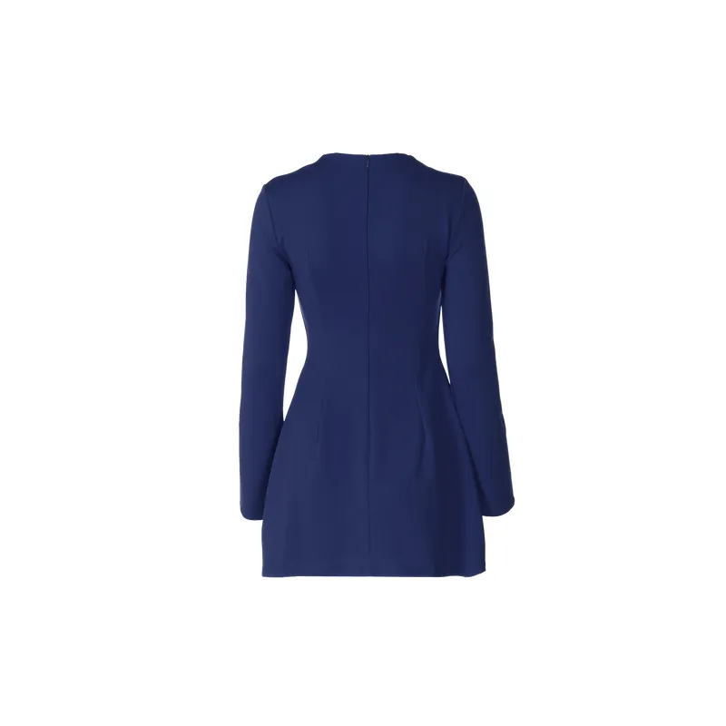 Simple Plain Polyester Dress Women-8