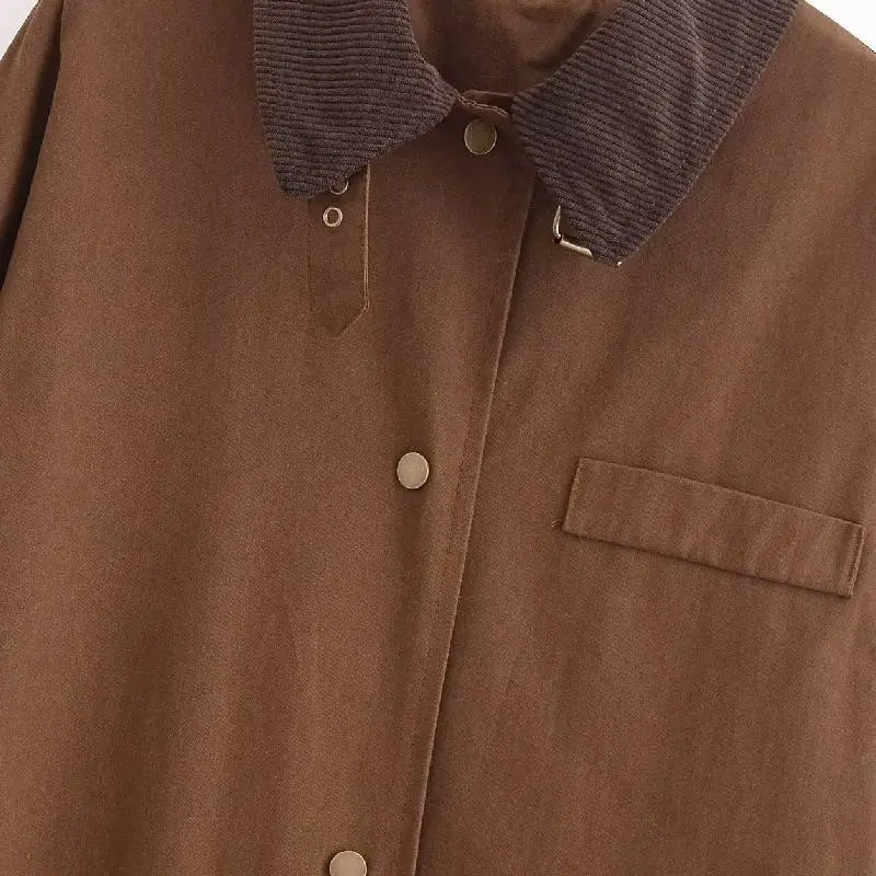 Fashionable Street Twill Washed Cotton Trench Coat Women-2