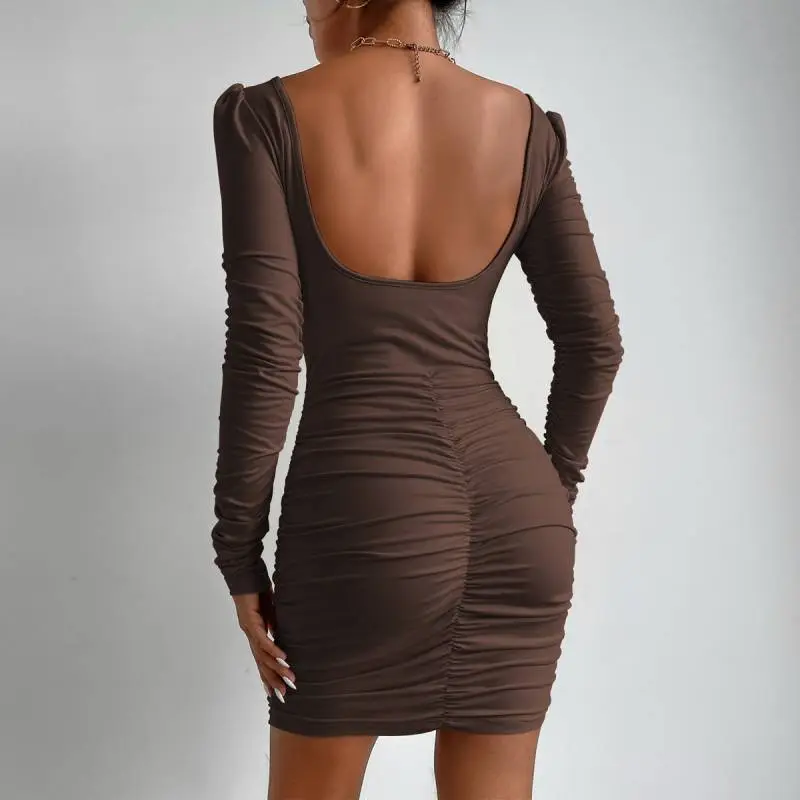 Fashionable Simple Polyester Dress Women-6