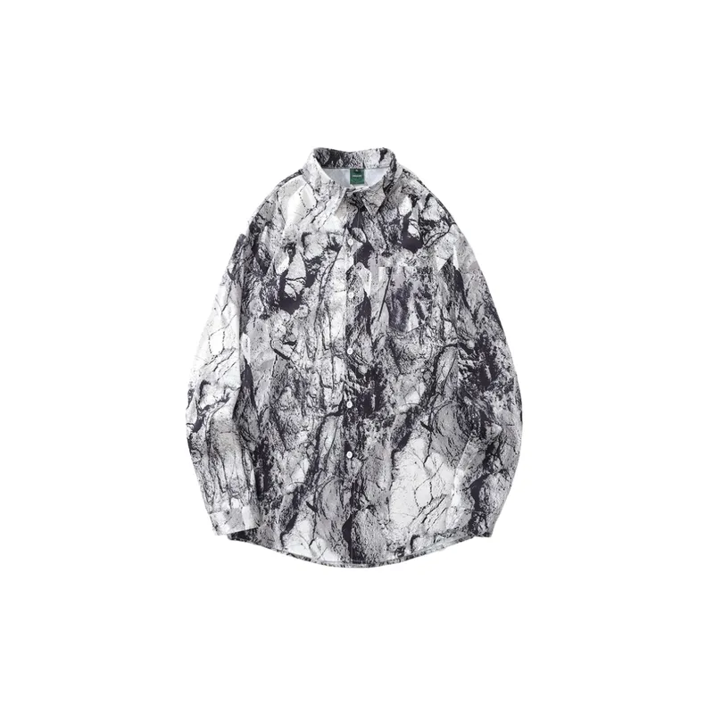 High end Cool Style Loose Ink Printing Long sleeved Shirt