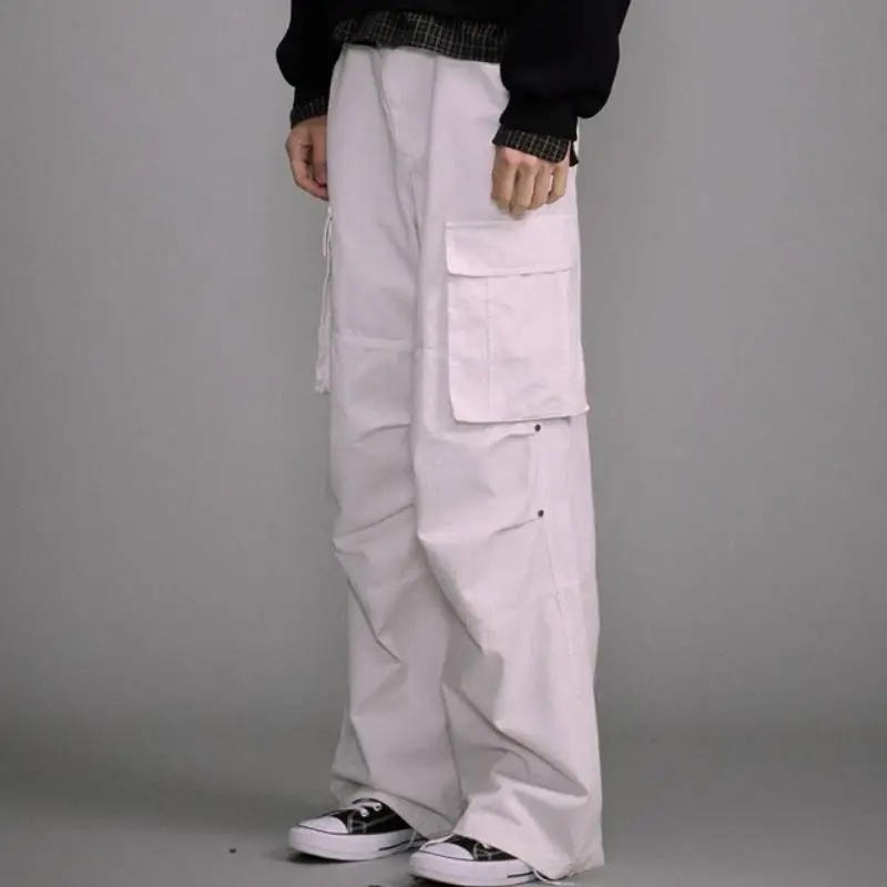 Retro Loose Cotton Cargo Pants-3