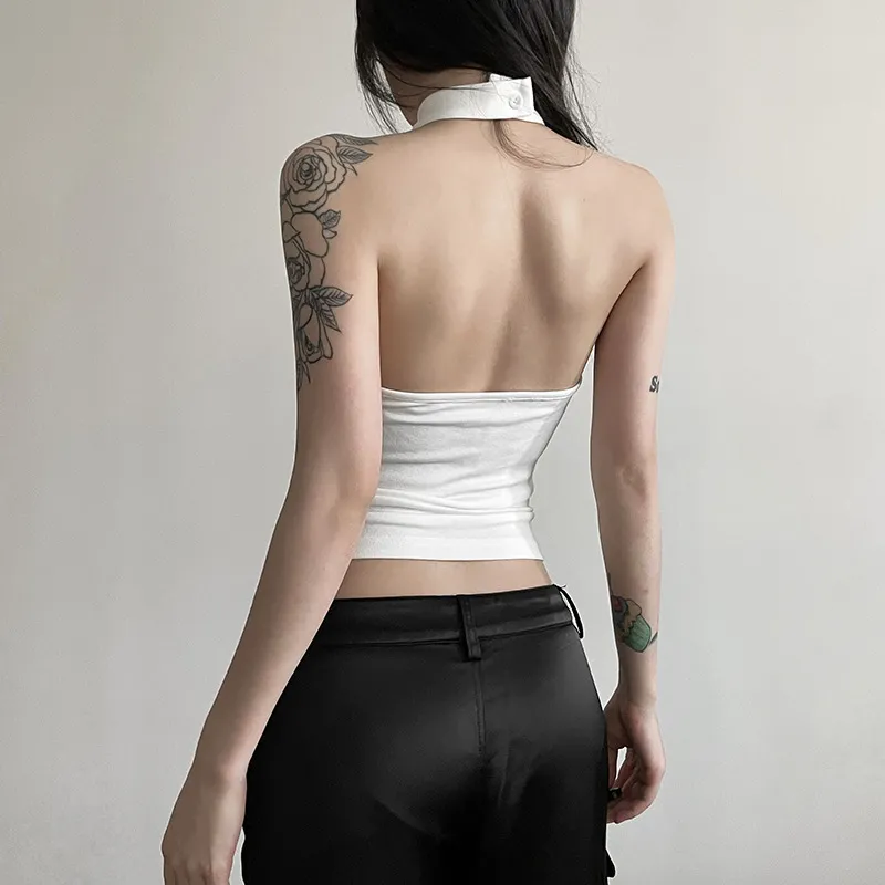 Fashionable Plain Polyester Vest Women-7