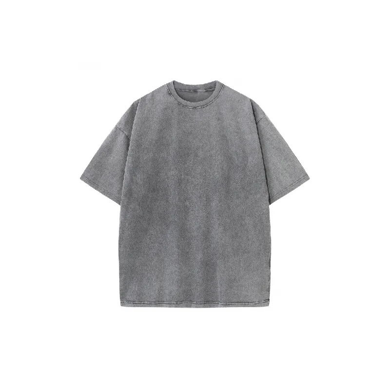 Retro Washed Long Staple Cotton T Shirt-5