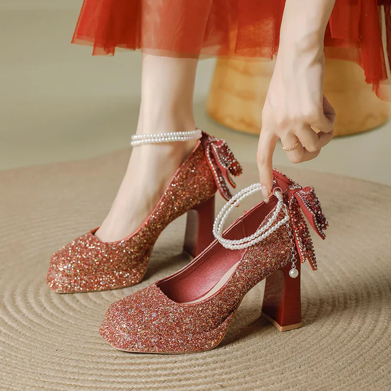 Basics Rhinestone High Heels-1