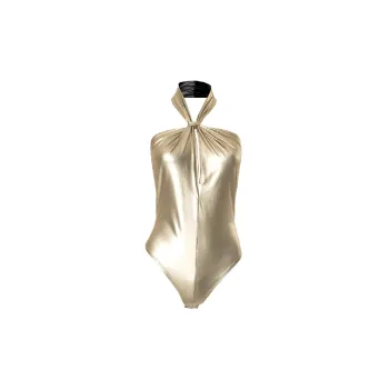 Simple Plain Bodysuit Women