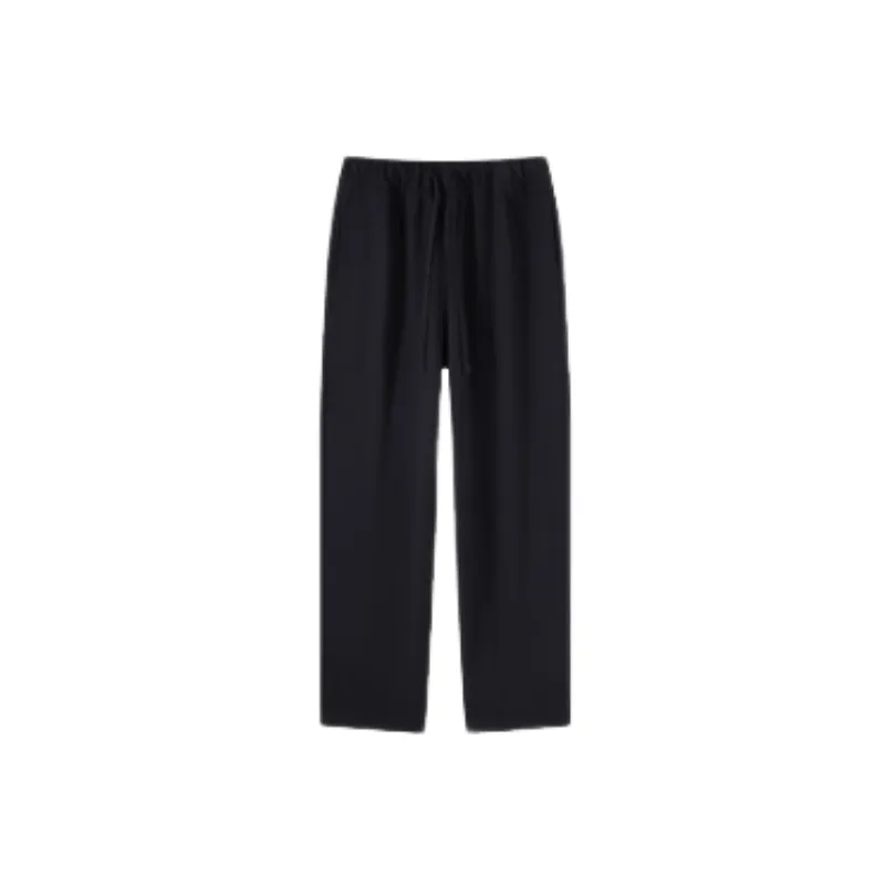 Simple Plain Cotton Casual Pants Unisex-0