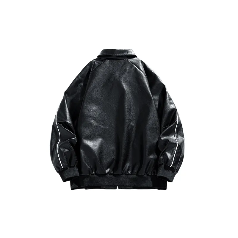 Retro Casual PU Leather Jacket-5
