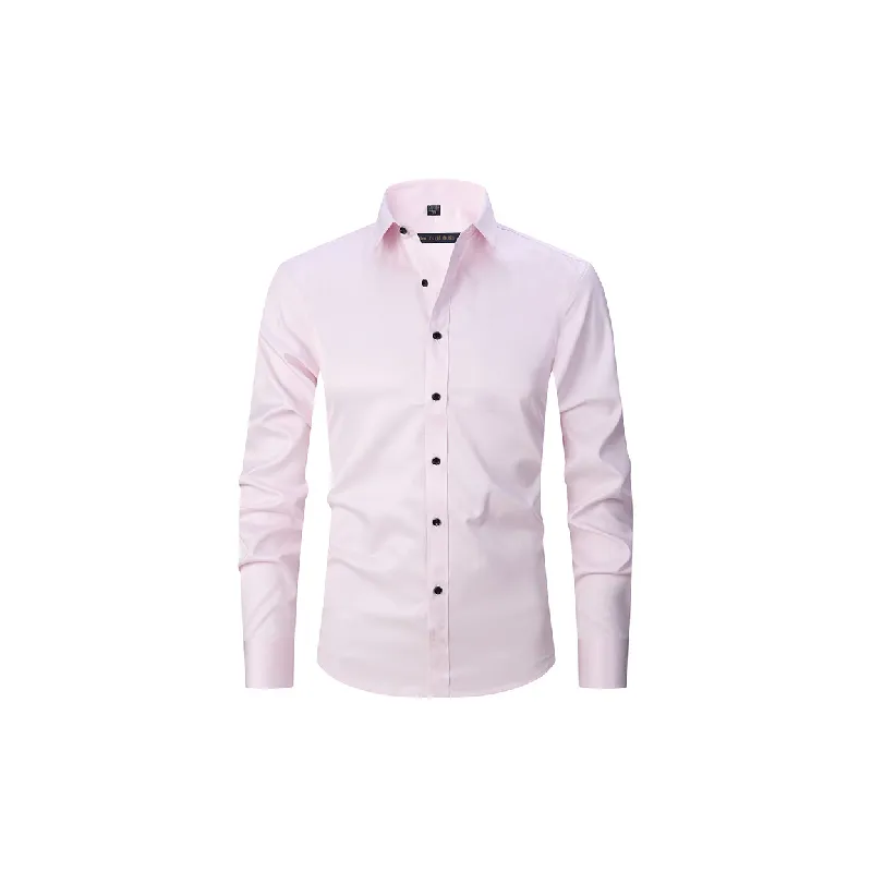 Business Simple Blended Synthetic Fabrics Shirt-4