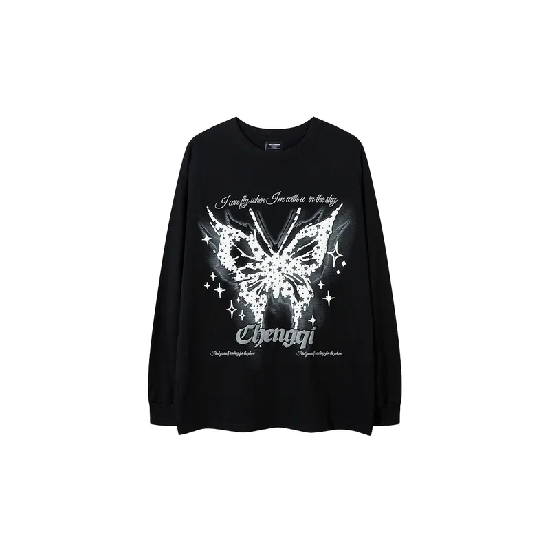 Loose Butterfly Sweatshirt-0